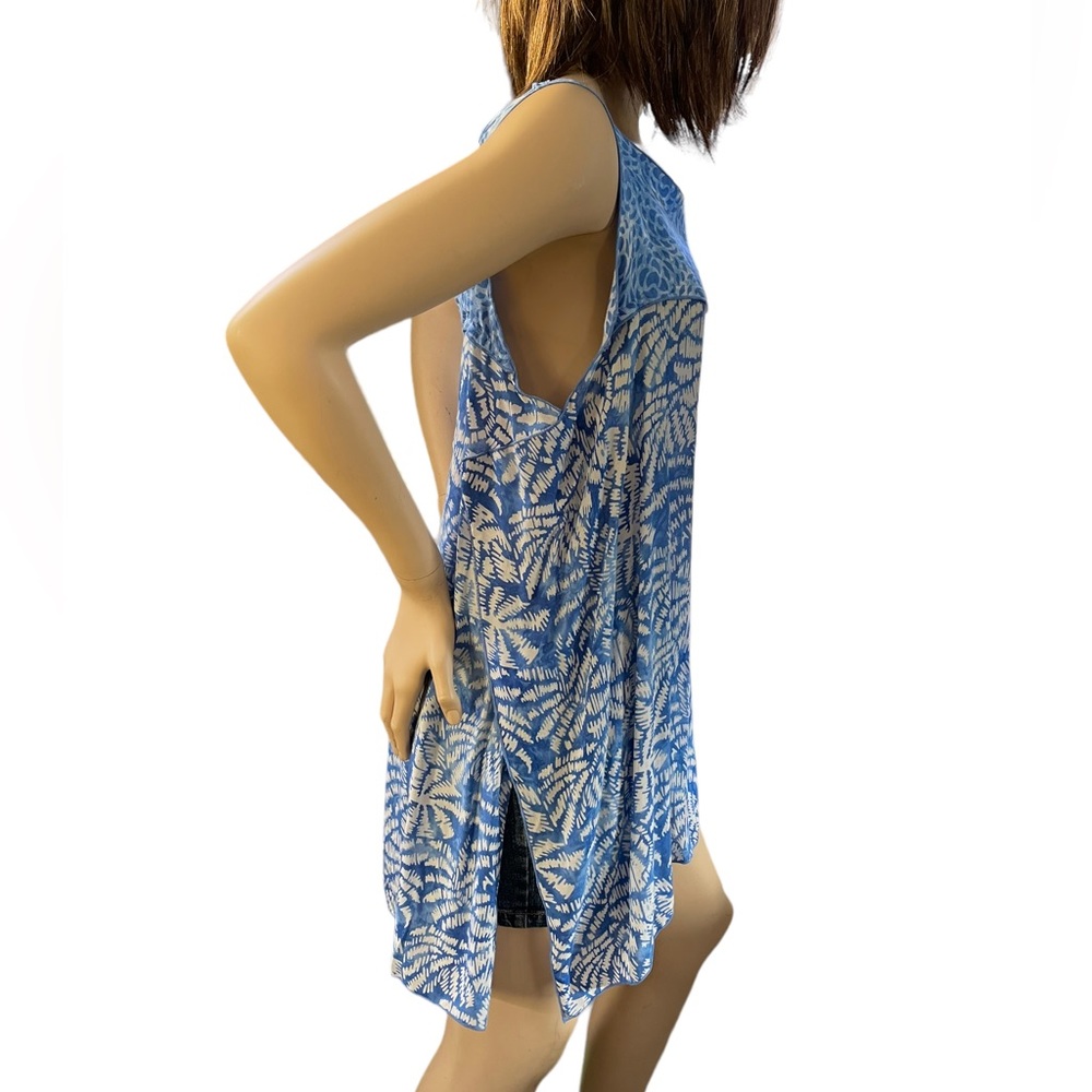 Blue Ginger Marina Lightweight Flowy Sleeveless Asymmetrical Top Tunic Size Med - Picture 10 of 11
